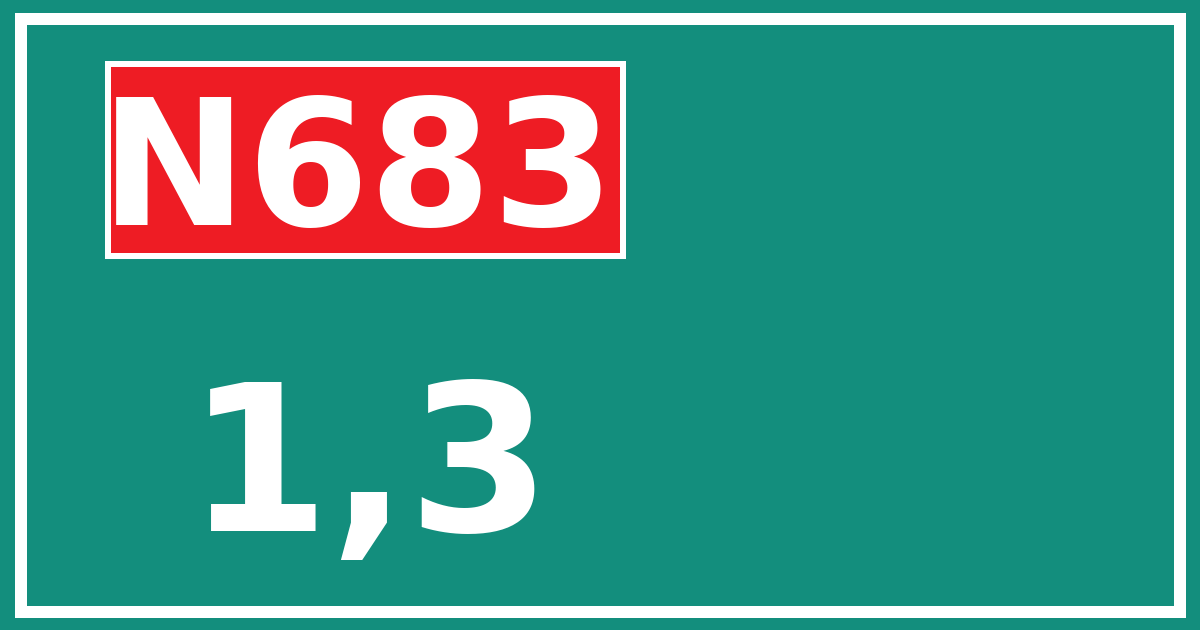 Hectometerbord N683 1,3