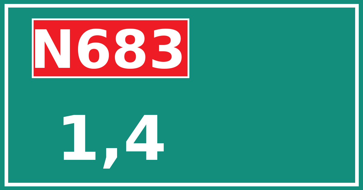 Hectometerbord N683 1,4