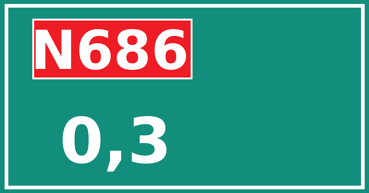 Hectometerbord N686 0,3