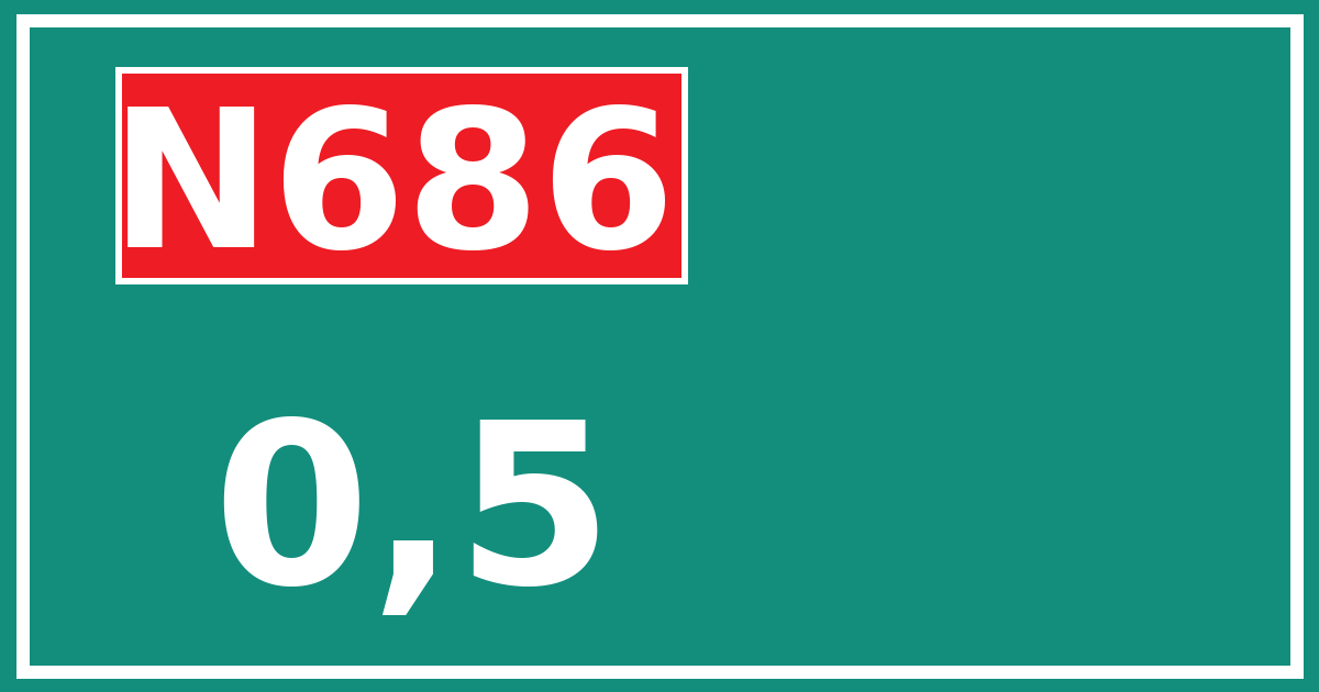 Hectometerbord N686 0,5