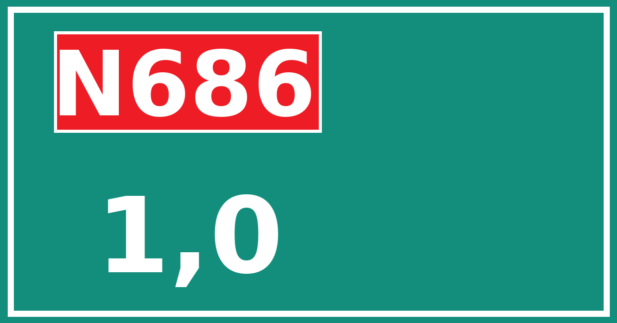 Hectometerbord N686 1,0