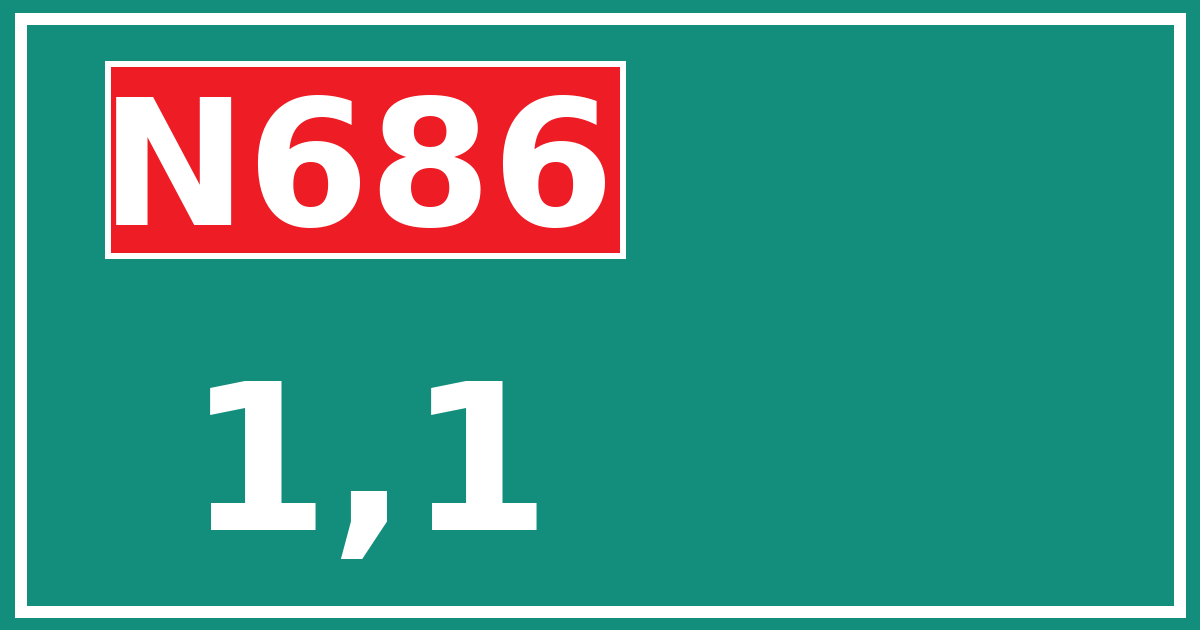 Hectometerbord N686 1,1