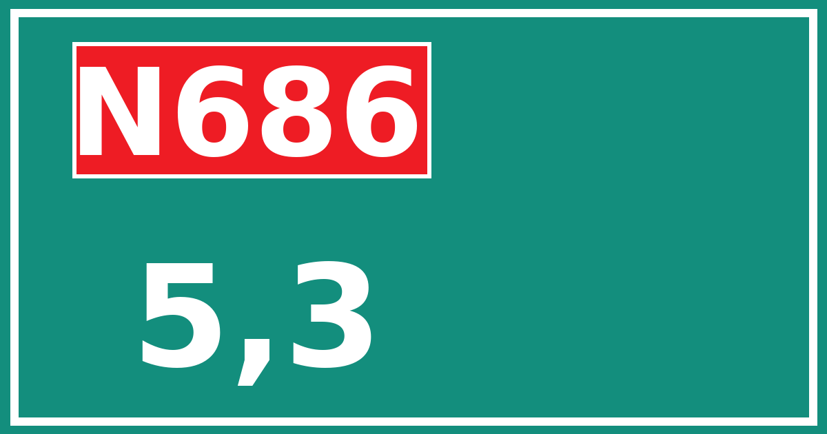 Hectometerbord N686 5,3