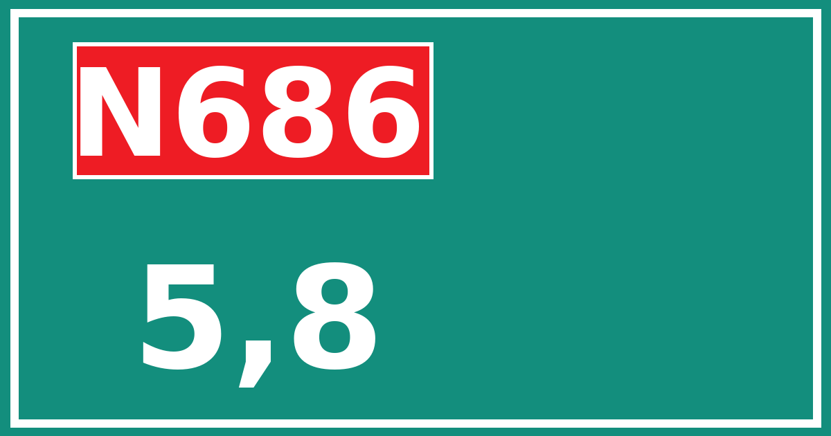 Hectometerbord N686 5,8