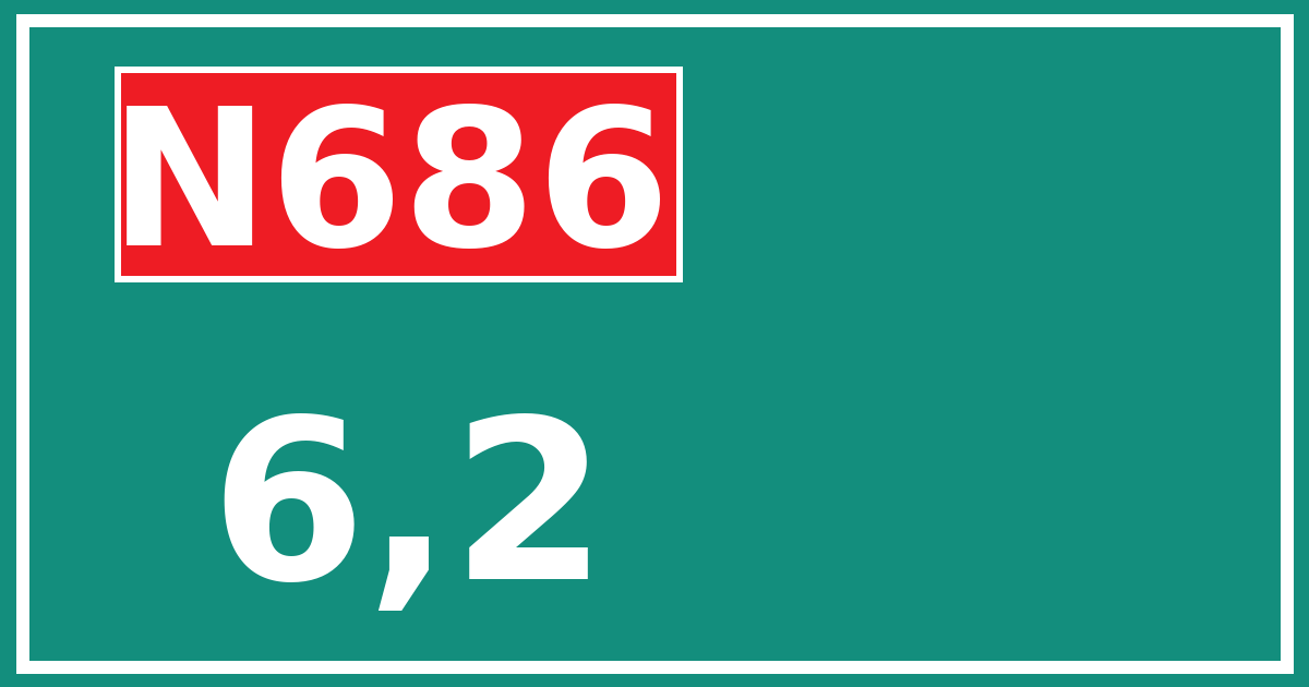 Hectometerbord N686 6,2