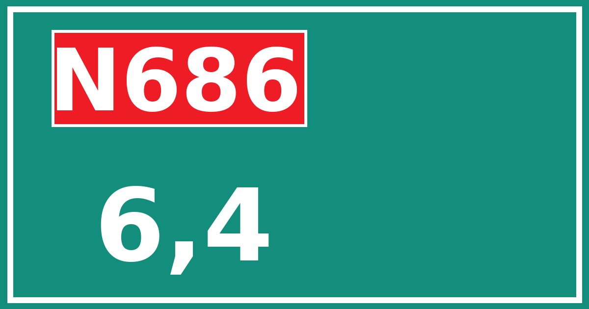 Hectometerbord N686 6,4