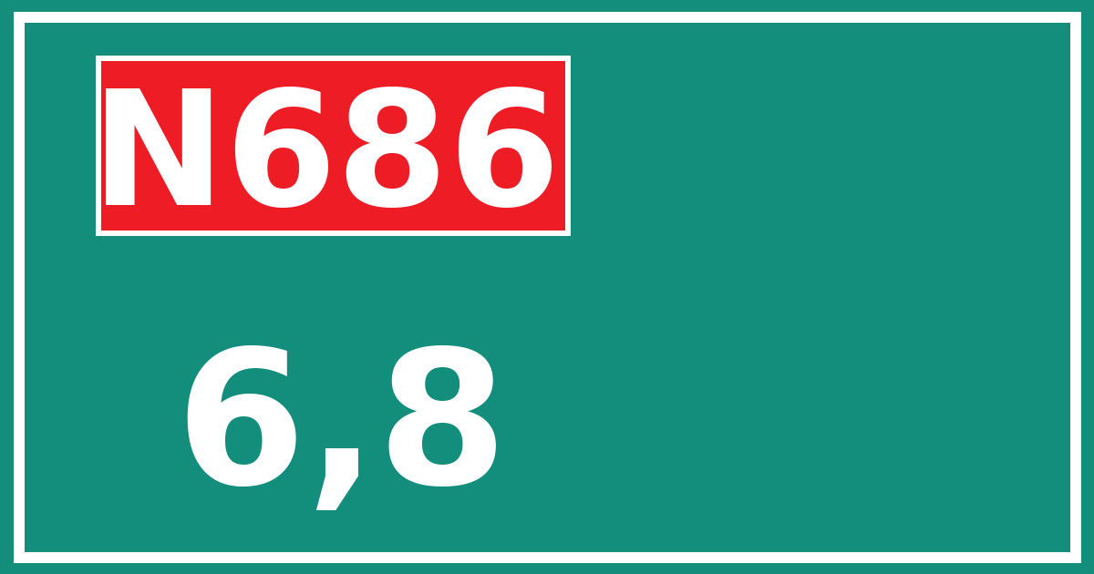 Hectometerbord N686 6,8