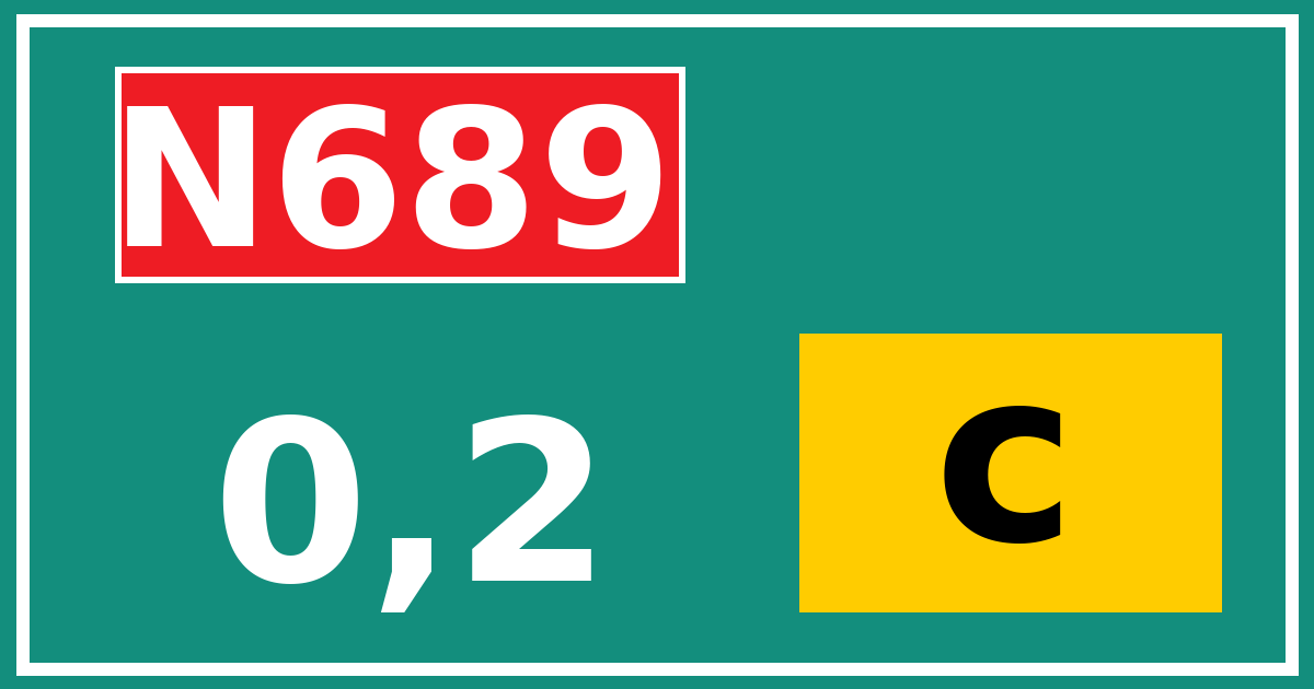 Hectometerbord N689 0,2 letter c