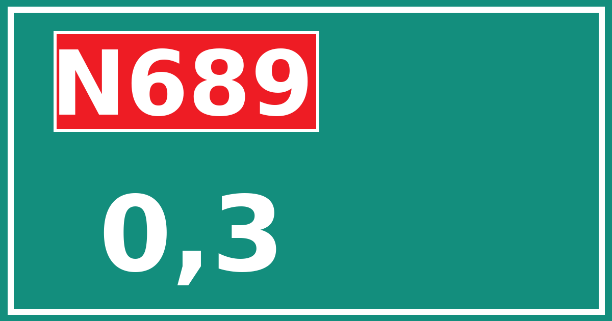 Hectometerbord N689 0,3
