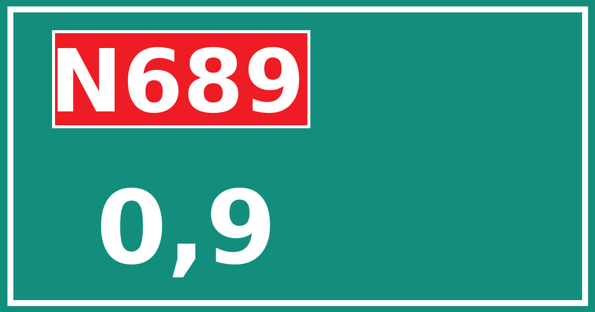 Hectometerbord N689 0,9