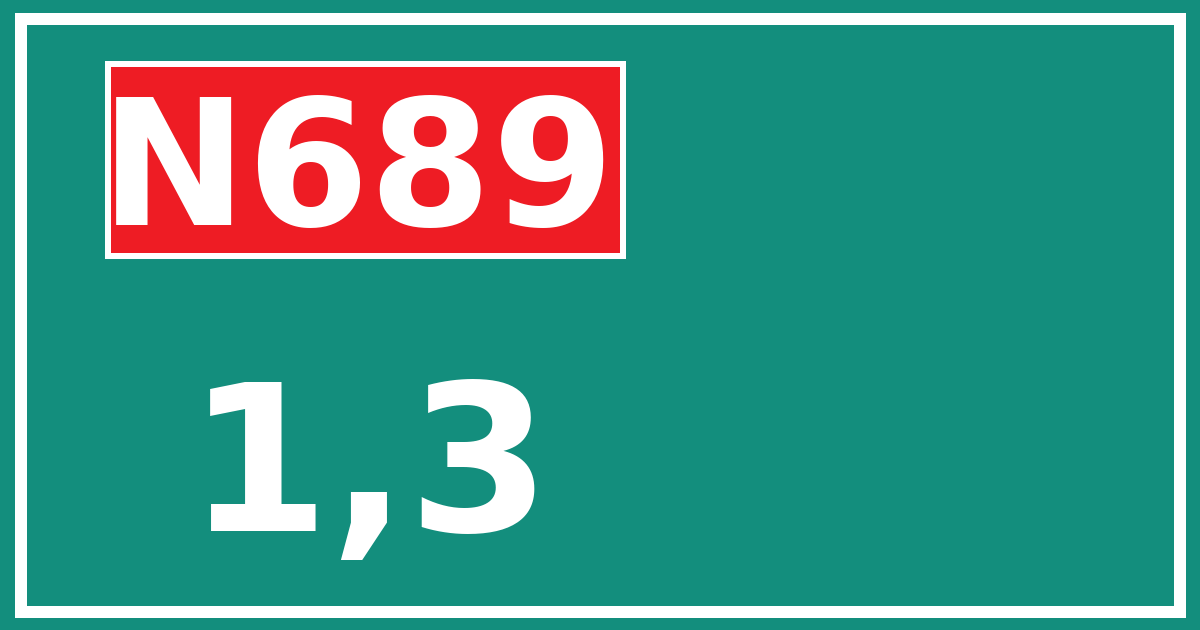 Hectometerbord N689 1,3