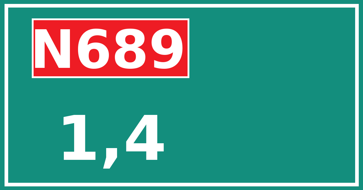 Hectometerbord N689 1,4