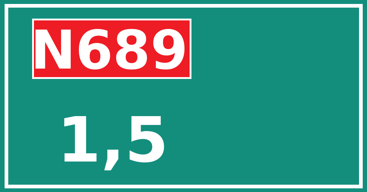 Hectometerbord N689 1,5