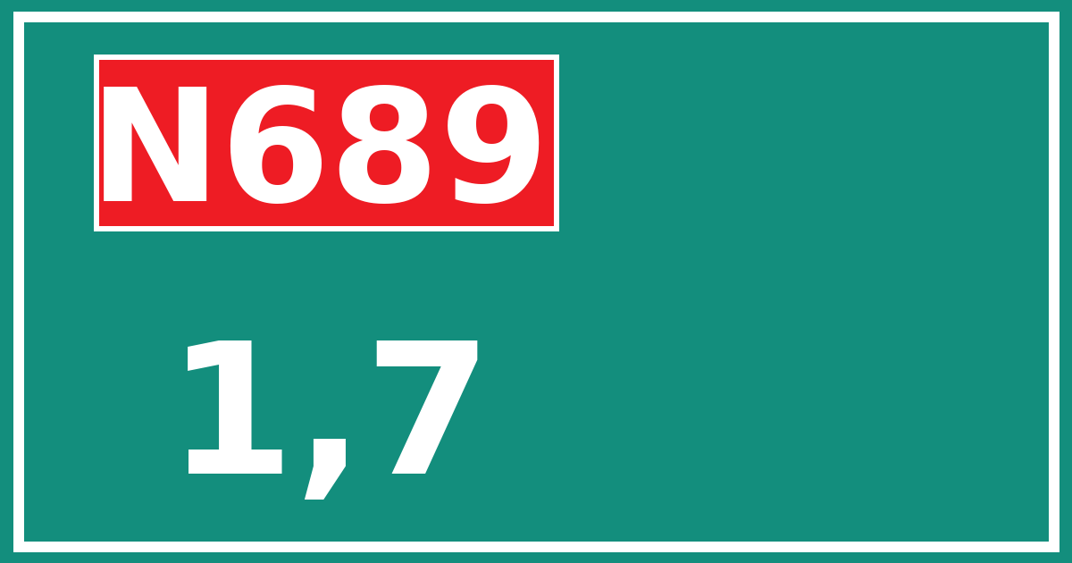 Hectometerbord N689 1,7