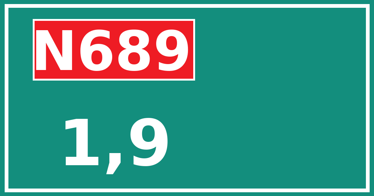 Hectometerbord N689 1,9