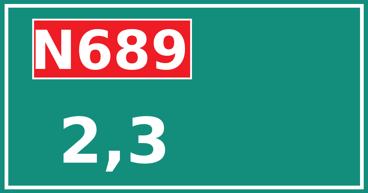 Hectometerbord N689 2,3