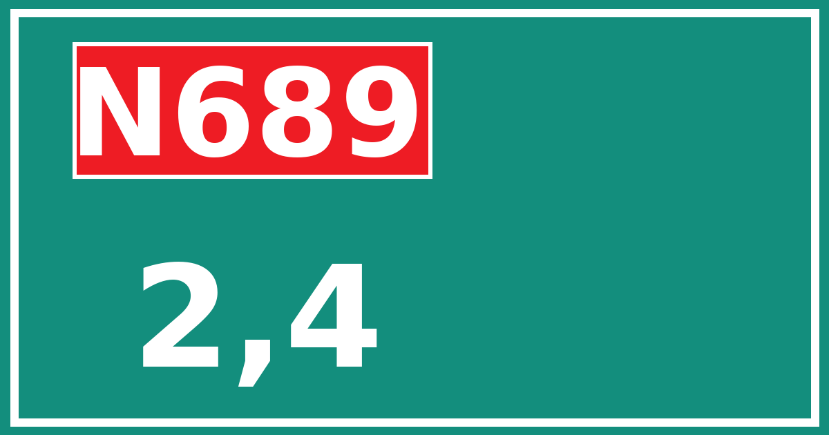 Hectometerbord N689 2,4