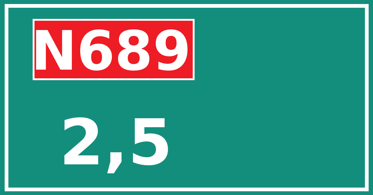 Hectometerbord N689 2,5