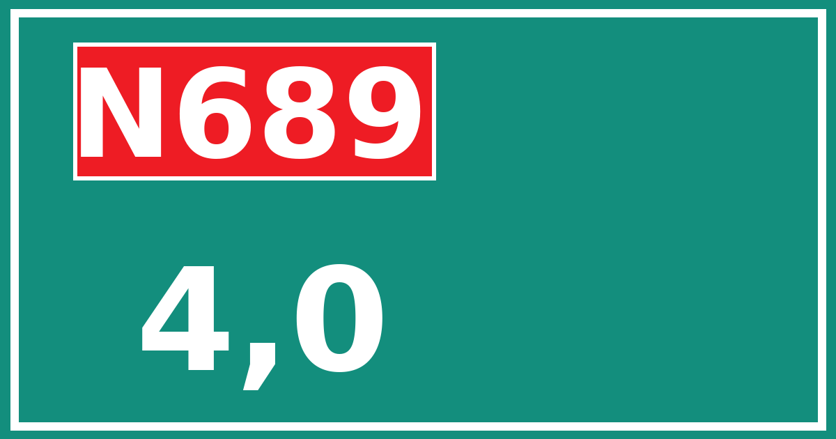 Hectometerbord N689 4,0