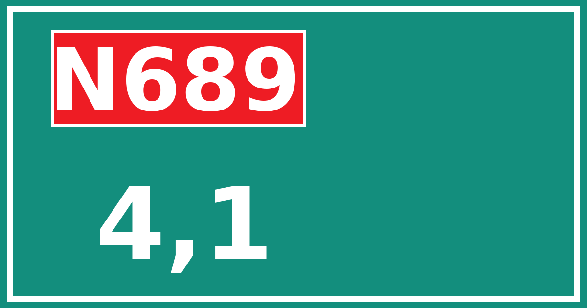 Hectometerbord N689 4,1