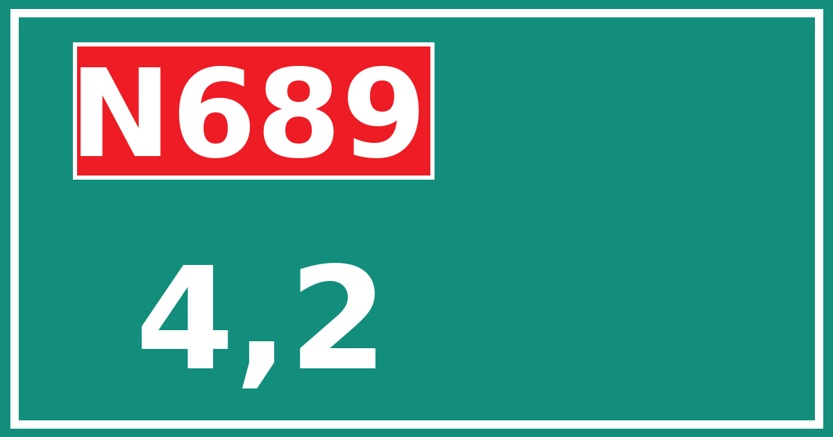 Hectometerbord N689 4,2