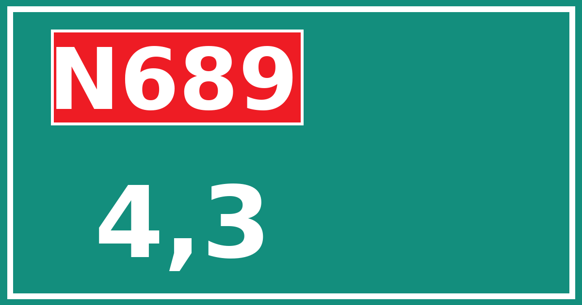 Hectometerbord N689 4,3