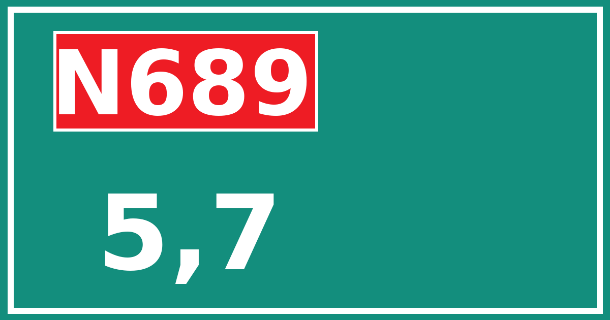 Hectometerbord N689 5,7