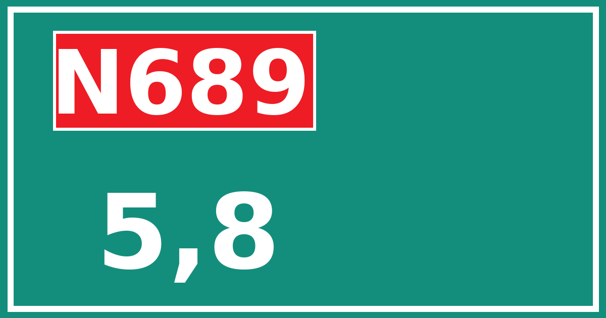 Hectometerbord N689 5,8