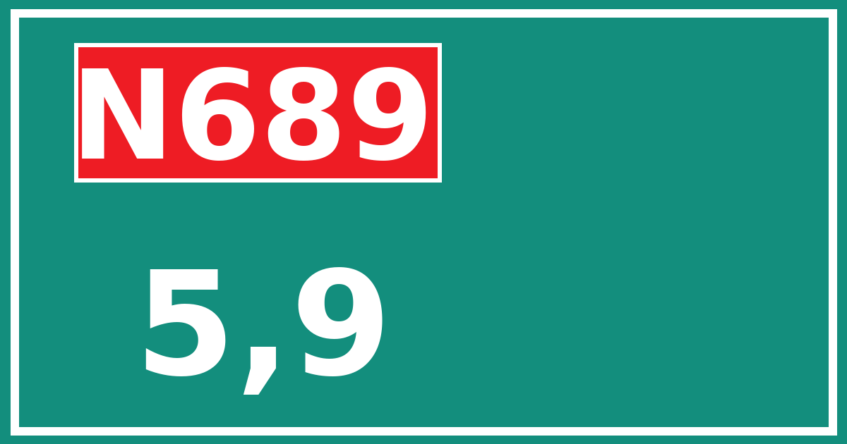 Hectometerbord N689 5,9
