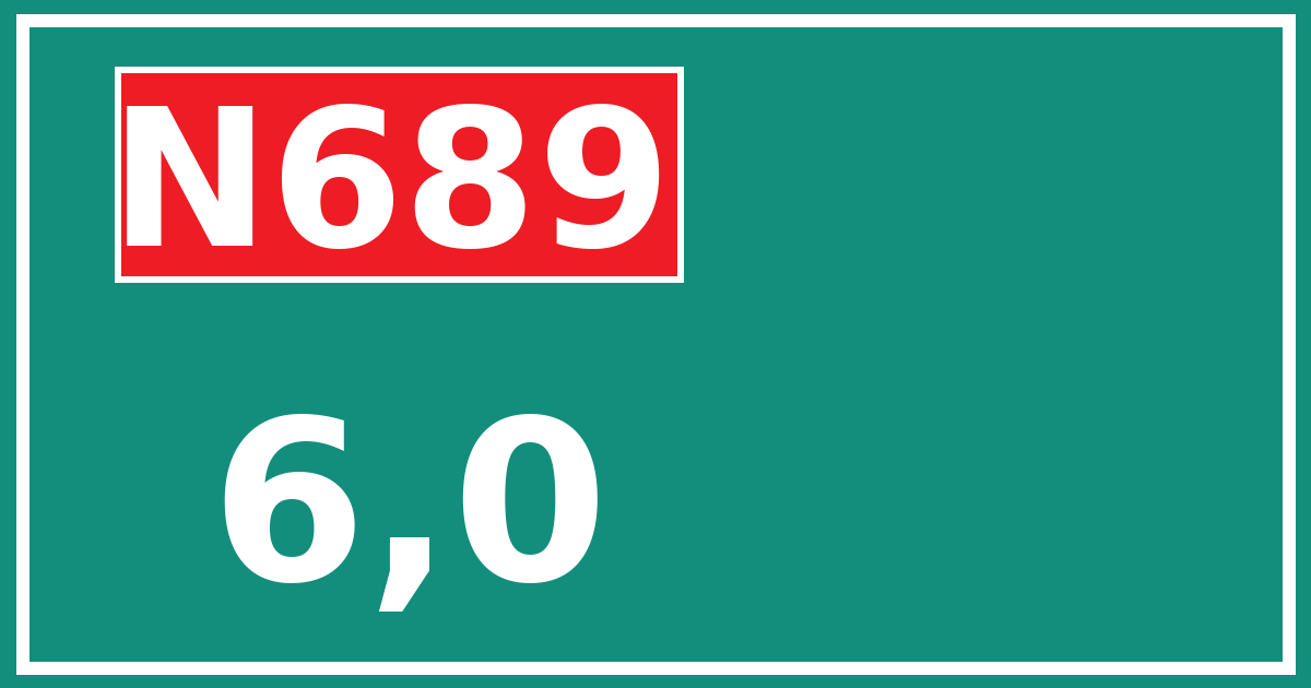 Hectometerbord N689 6,0