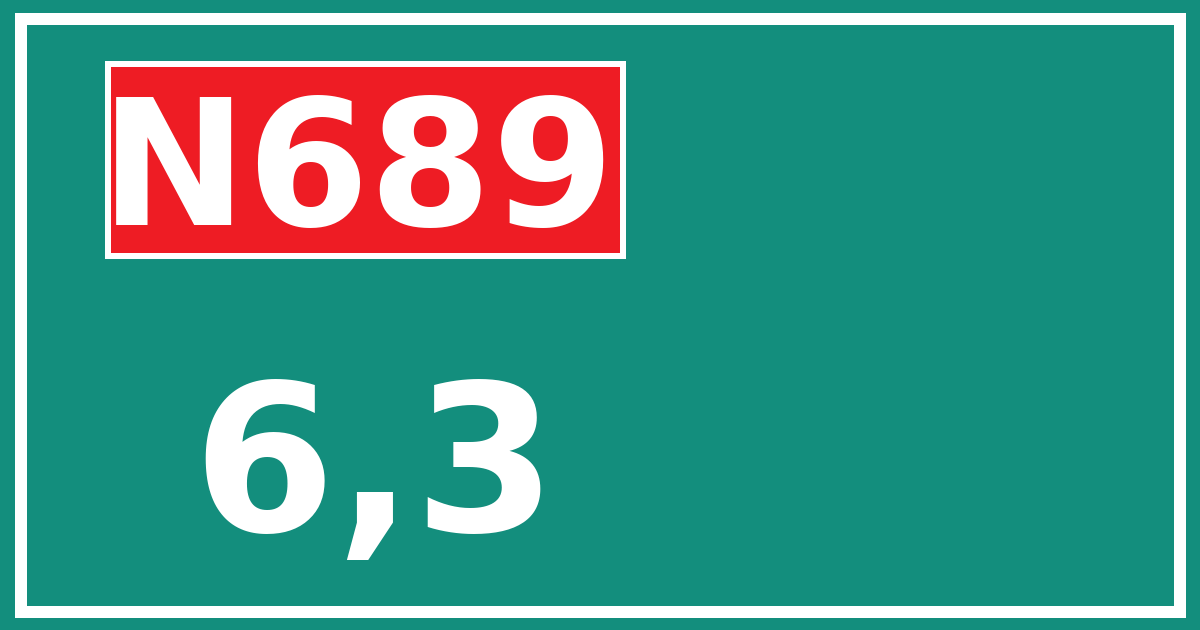 Hectometerbord N689 6,3