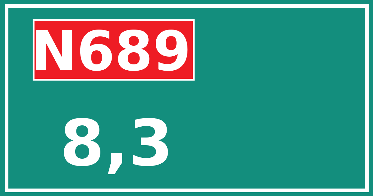 Hectometerbord N689 8,3