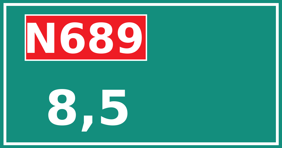 Hectometerbord N689 8,5