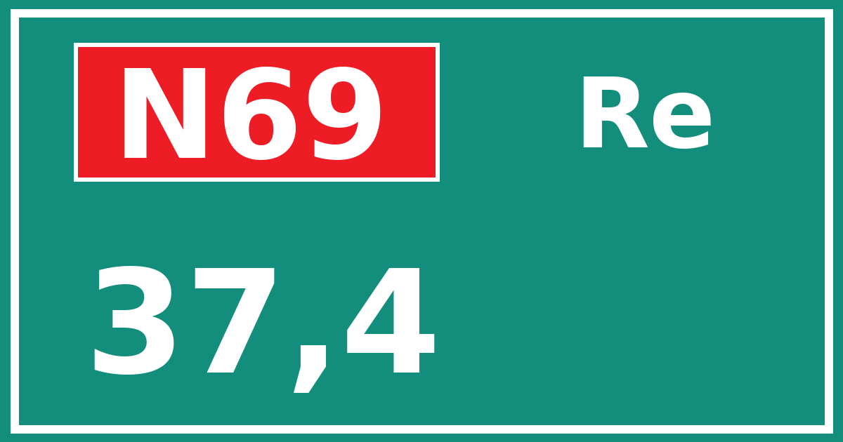 Hectometerbord N69 37,4 zijde Re
