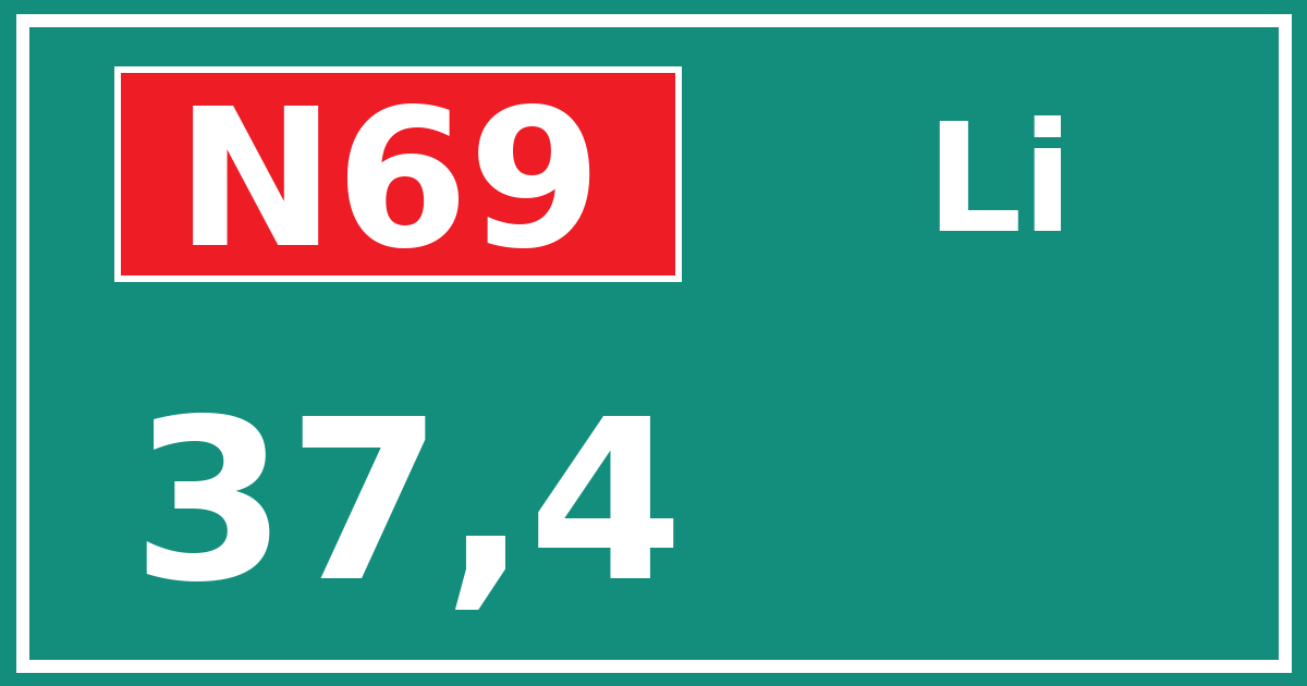 Hectometerbord N69 37,4 zijde Li