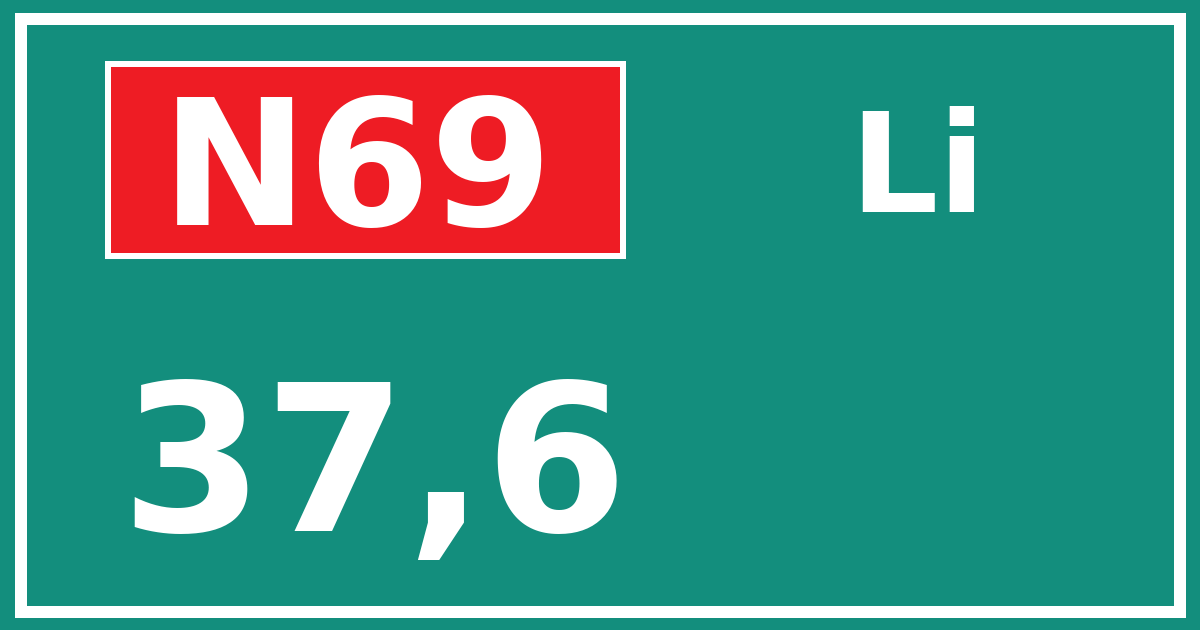 Hectometerbord N69 37,6 zijde Li