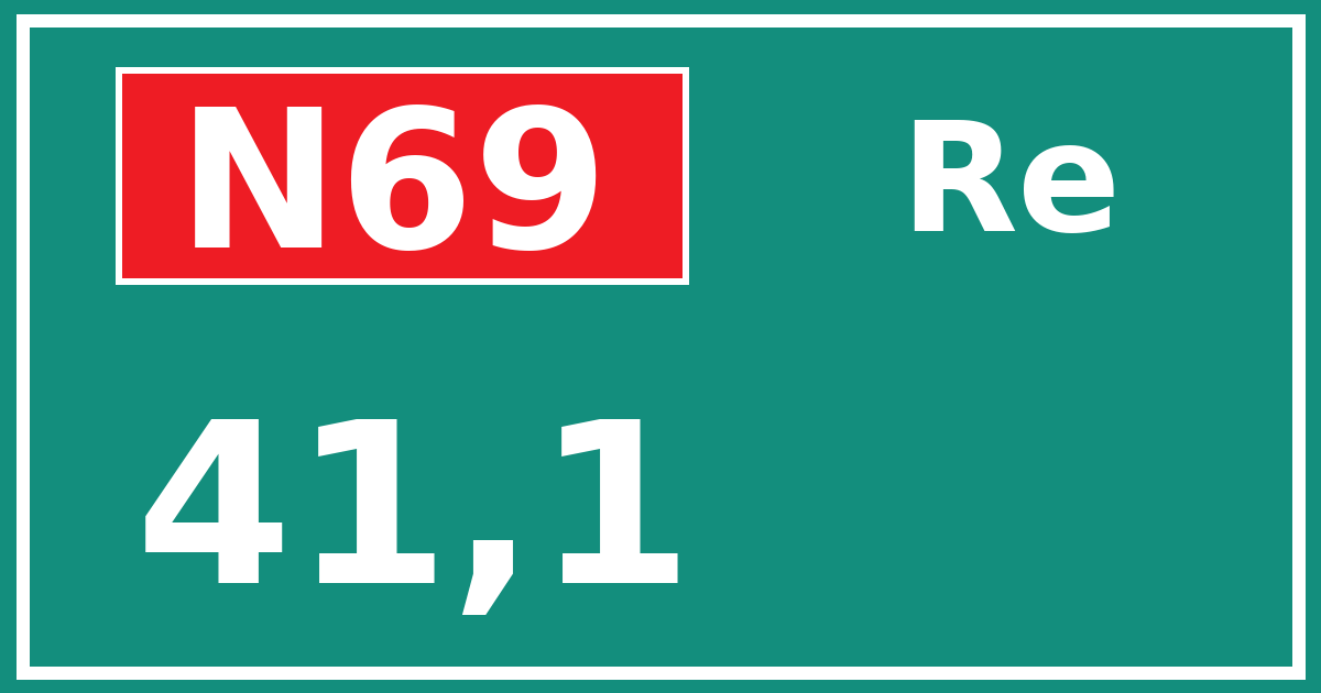 Hectometerbord N69 41,1 zijde Re