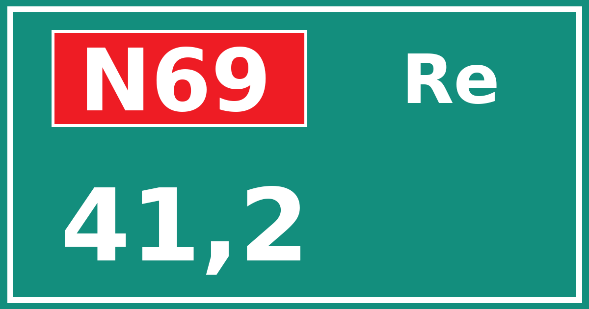 Hectometerbord N69 41,2 zijde Re
