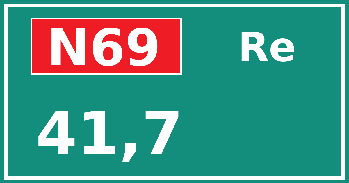 Hectometerbord N69 41,7 zijde Re