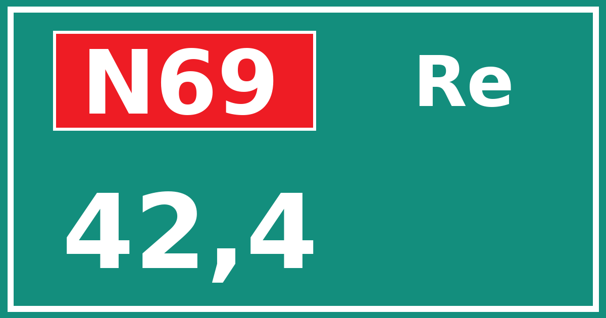 Hectometerbord N69 42,4 zijde Re