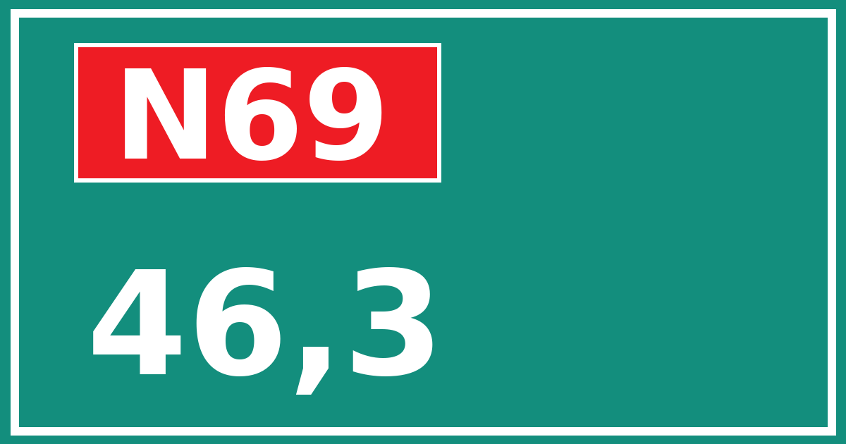 Hectometerbord N69 46,3