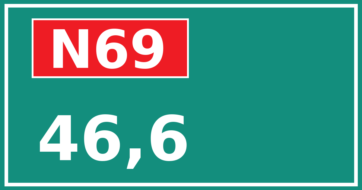 Hectometerbord N69 46,6