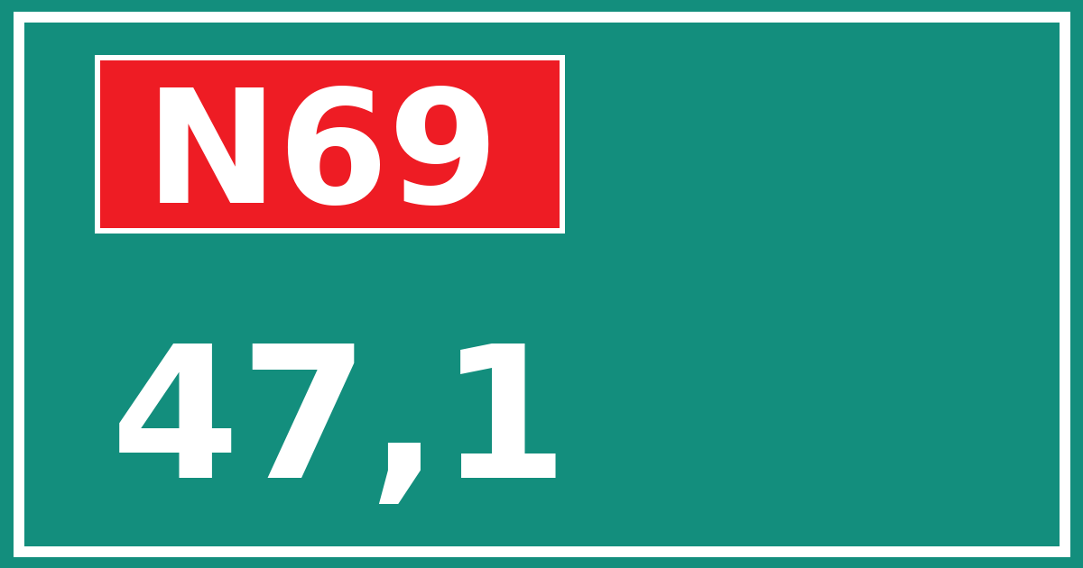 Hectometerbord N69 47,1