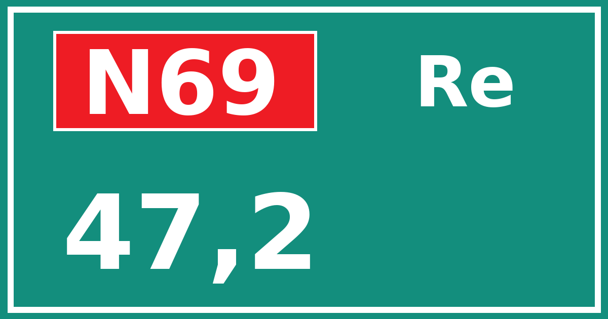 Hectometerbord N69 47,2 zijde Re