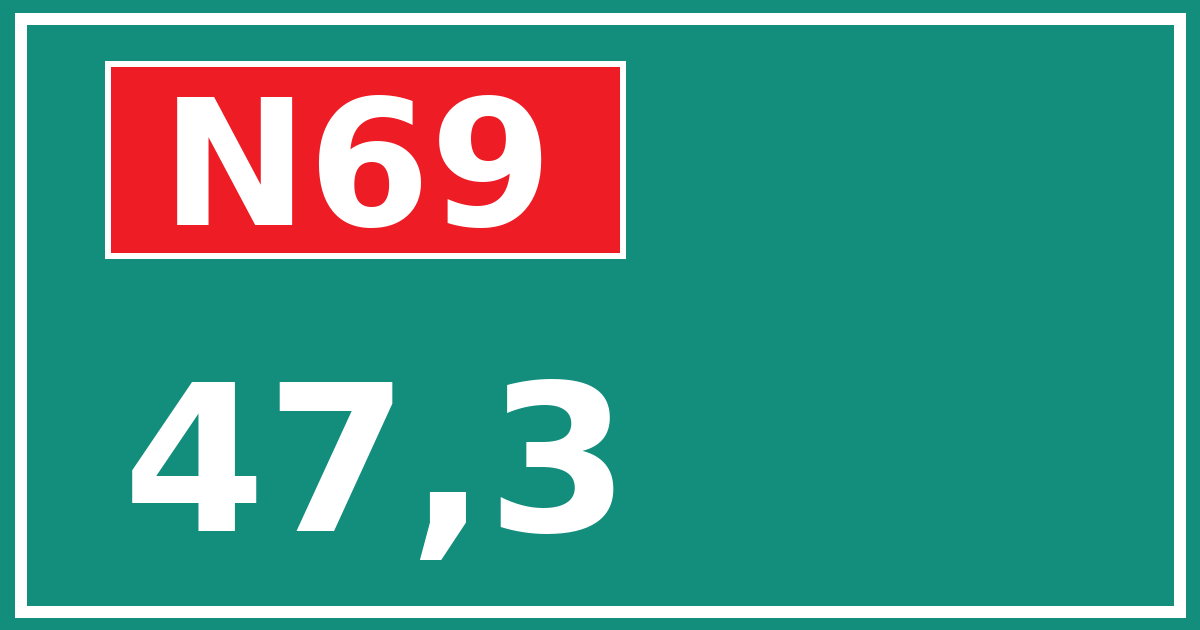 Hectometerbord N69 47,3