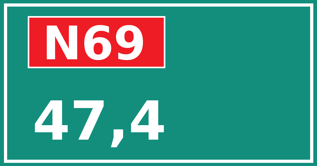 Hectometerbord N69 47,4