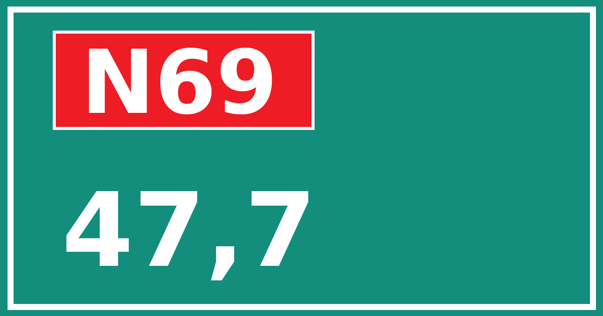 Hectometerbord N69 47,7