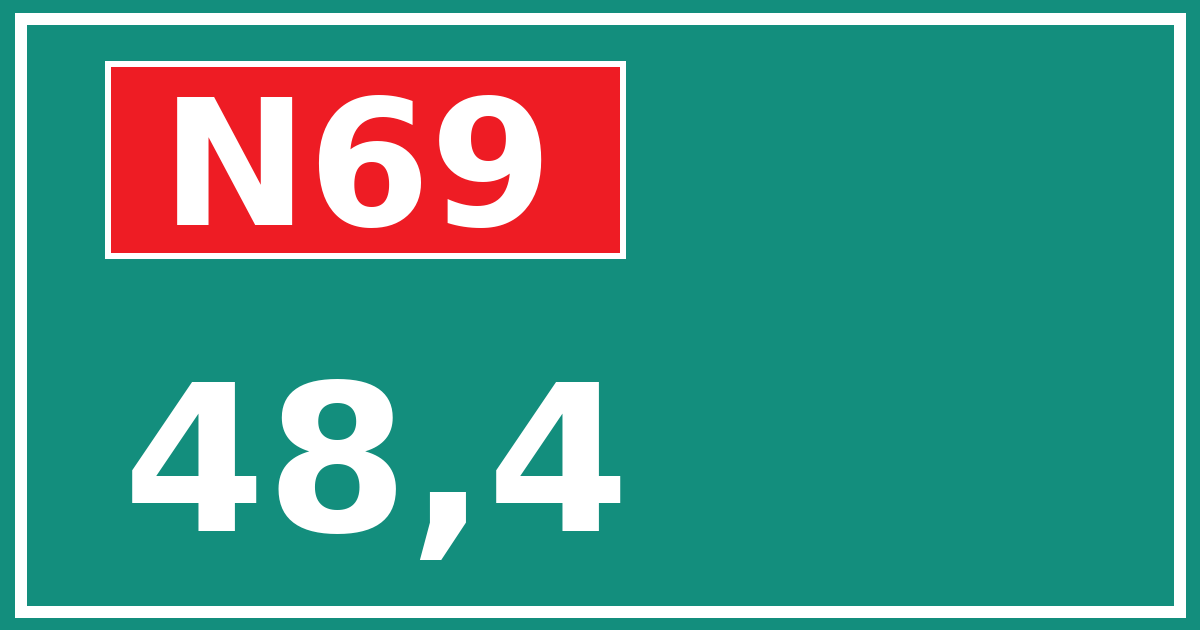 Hectometerbord N69 48,4