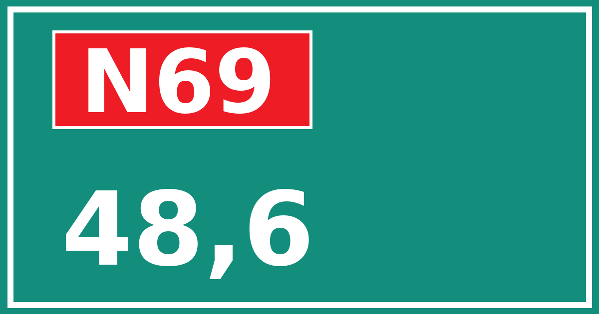 Hectometerbord N69 48,6