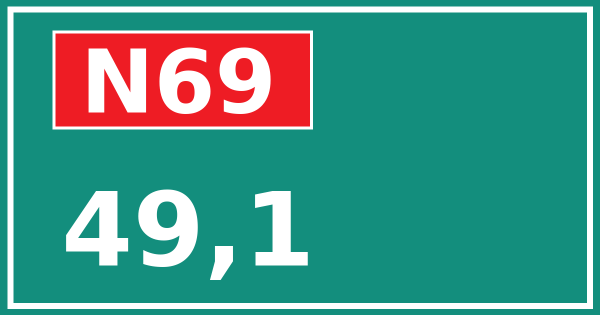 Hectometerbord N69 49,1